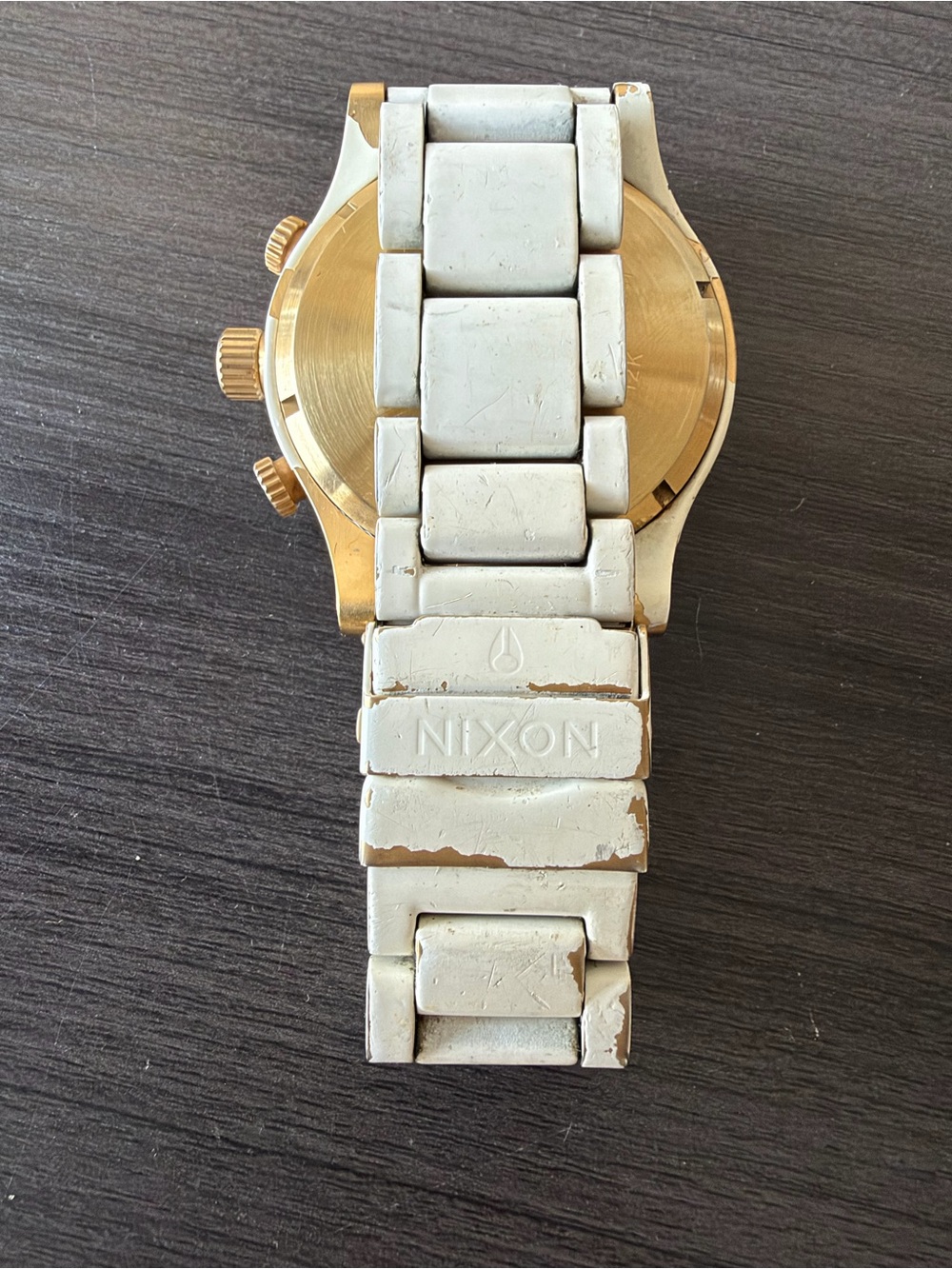 Nixon 51-30 Chrono Mens Watch White Gold Matte Finish 300M Diver 51mm 12K - Picture 8 of 8